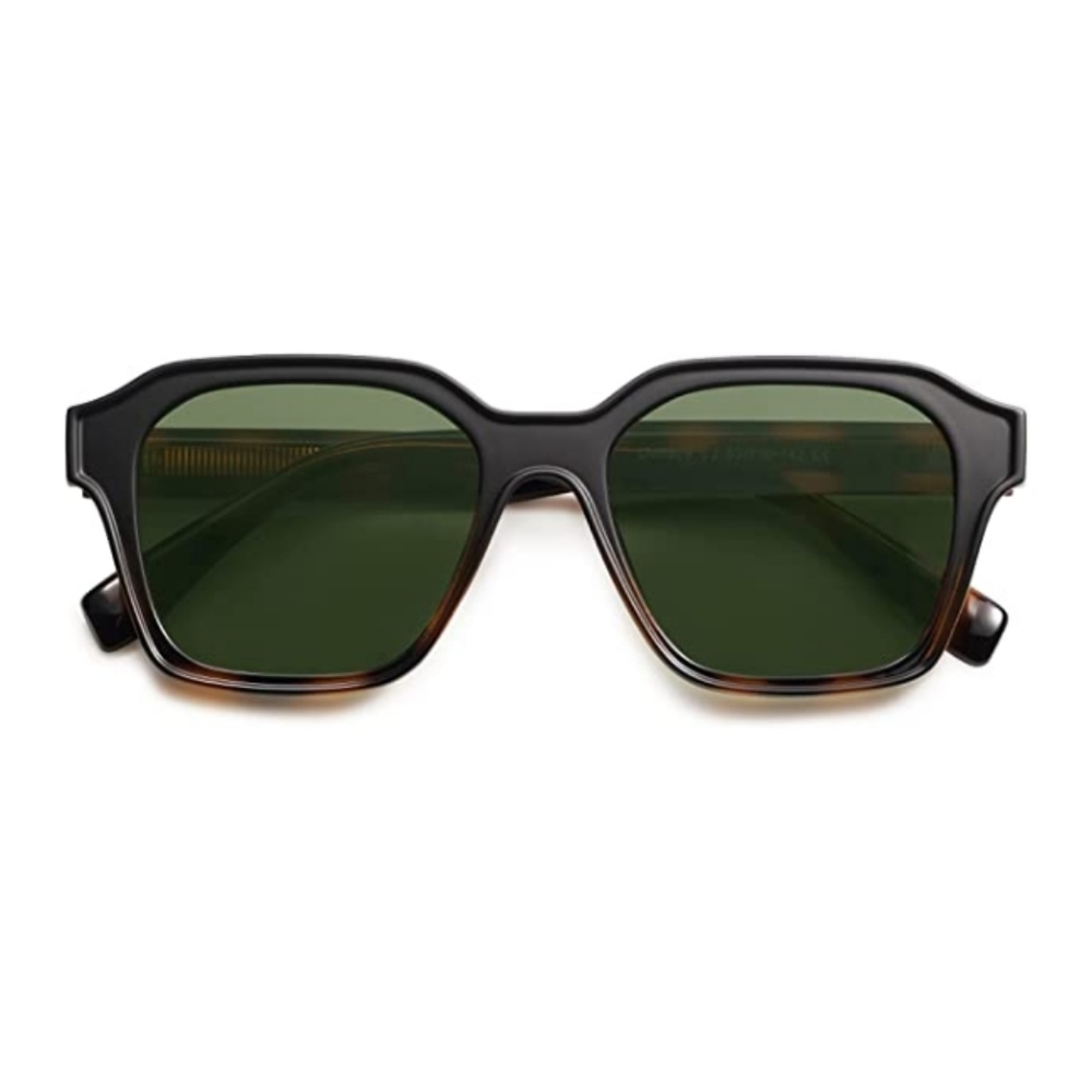 Tortoise Brown Square Sunglasses Retro Trendy UV400 Protection - Picture 2 of 4